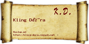 Kling Dóra névjegykártya