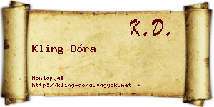 Kling Dóra névjegykártya